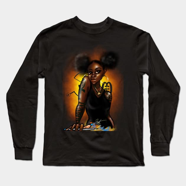 Black girl Magic Long Sleeve T-Shirt by Timzartwork